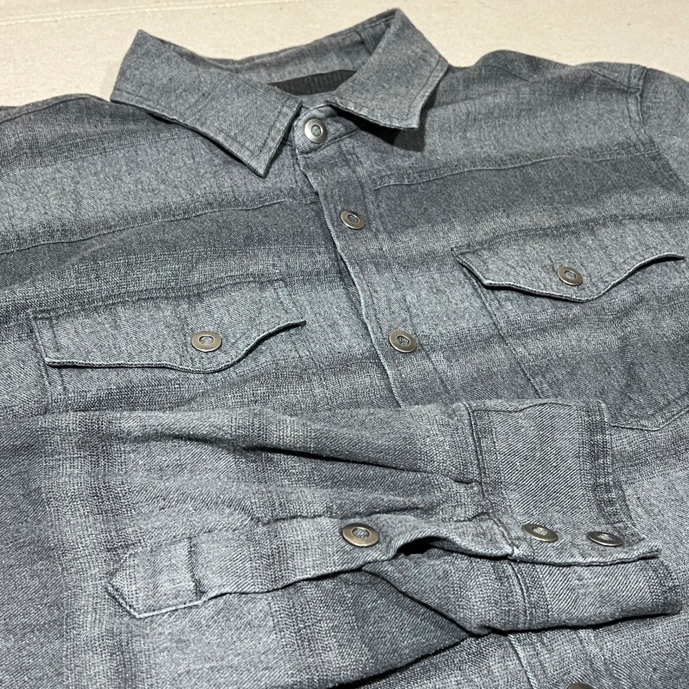 Prana Flannel Button Up‎ Shirt Long Sleeve Lined Thick Warm Thermal Mens Medium